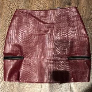 Lovers + Friends Red Snakeskin Skirt
